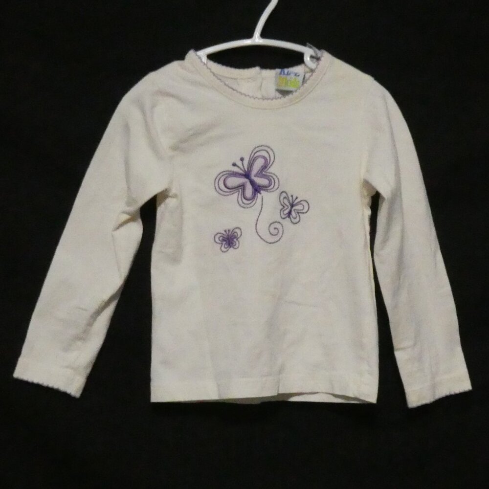 KLOZ FOR KIDS | size 3 | 100% Cotton | Embroidered Butterfly Front Long Sleeve